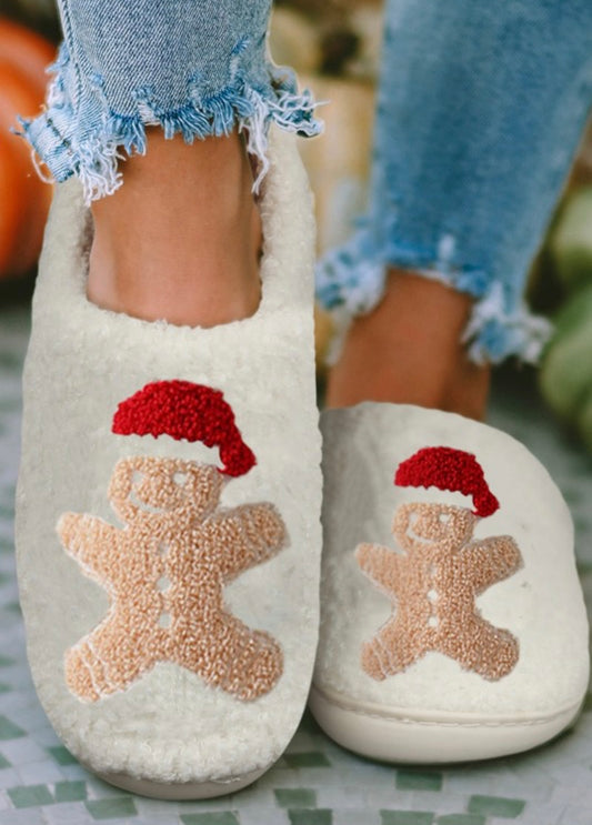 Gingerbread Man Christmas Slippers