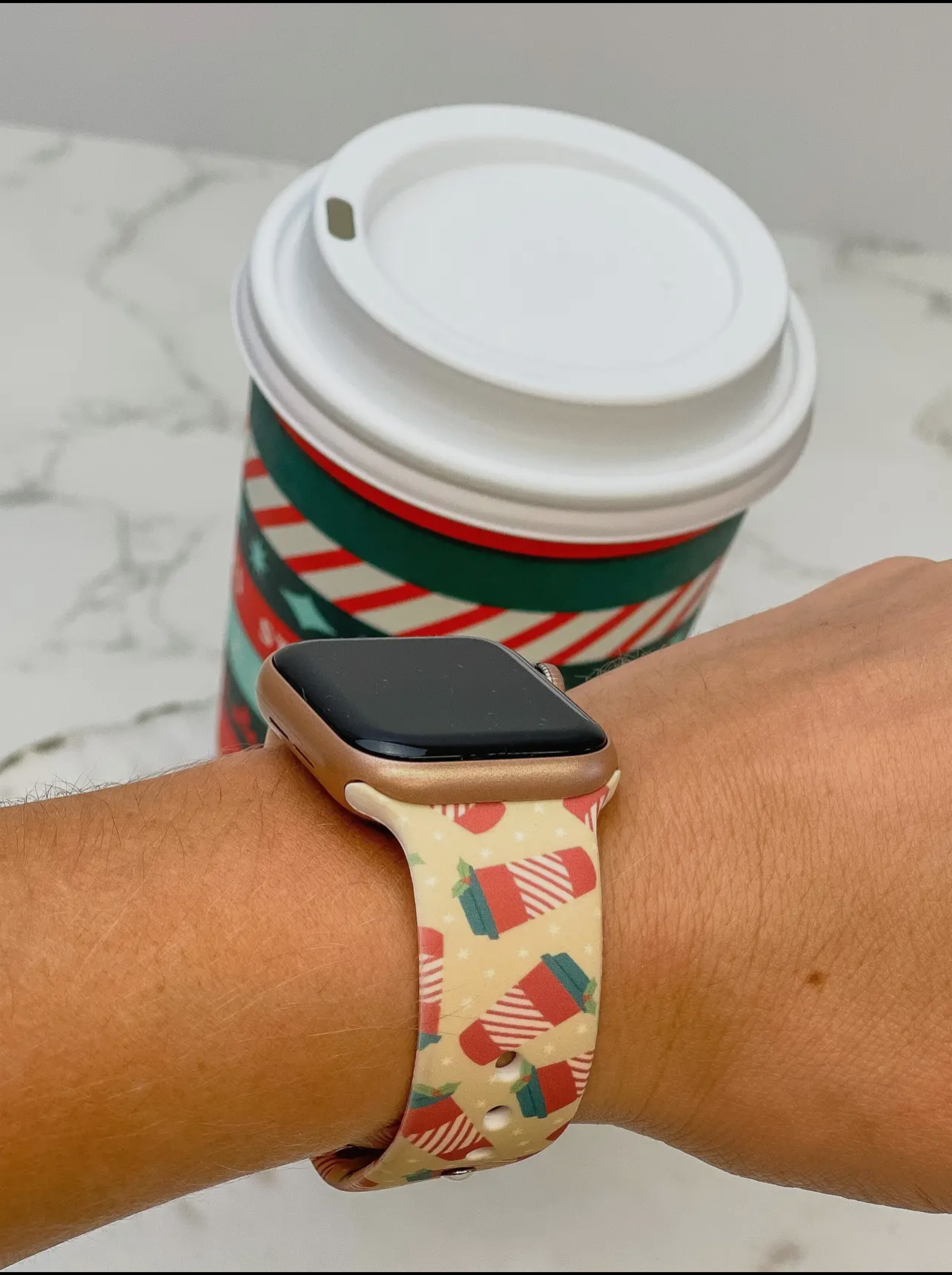 Christmas Coffee Cup Smart Watch Band