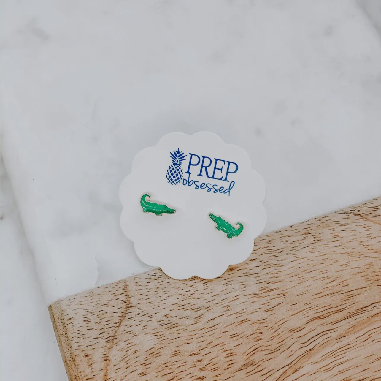 Gator Enamel Stud Earrings
