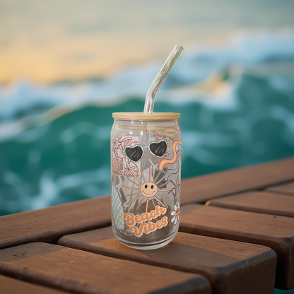 Beach Vibes Glass Cup