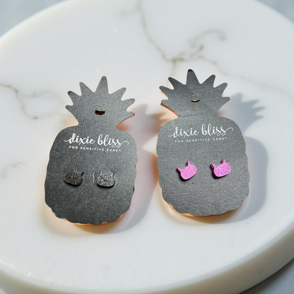 Glitter Cats Halloween stud Earrings