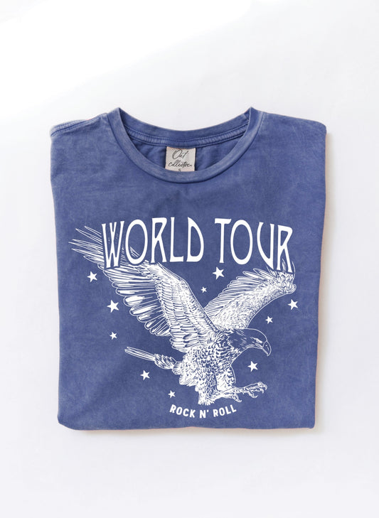 World Tour Mineral Washed Graphic Short Sleeve Shirt