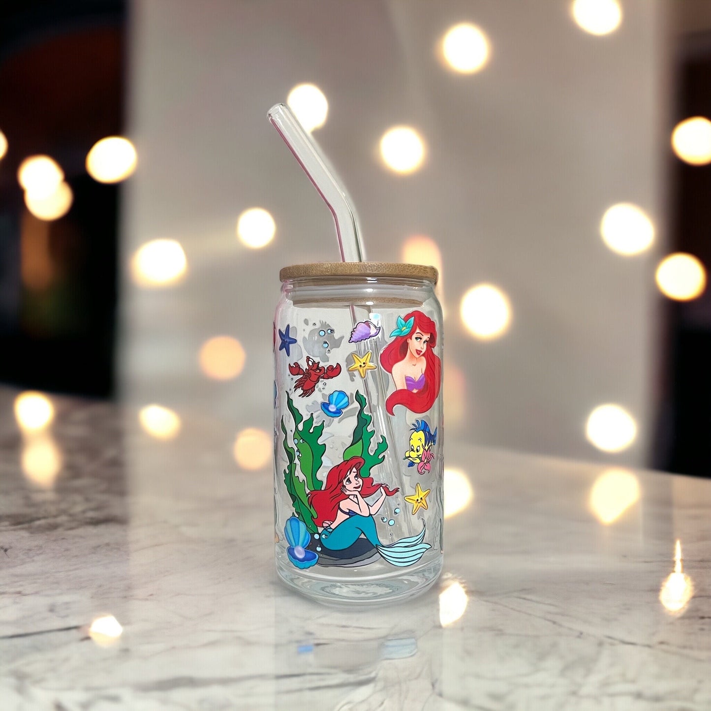 Disney Little Mermaid Glass Cup