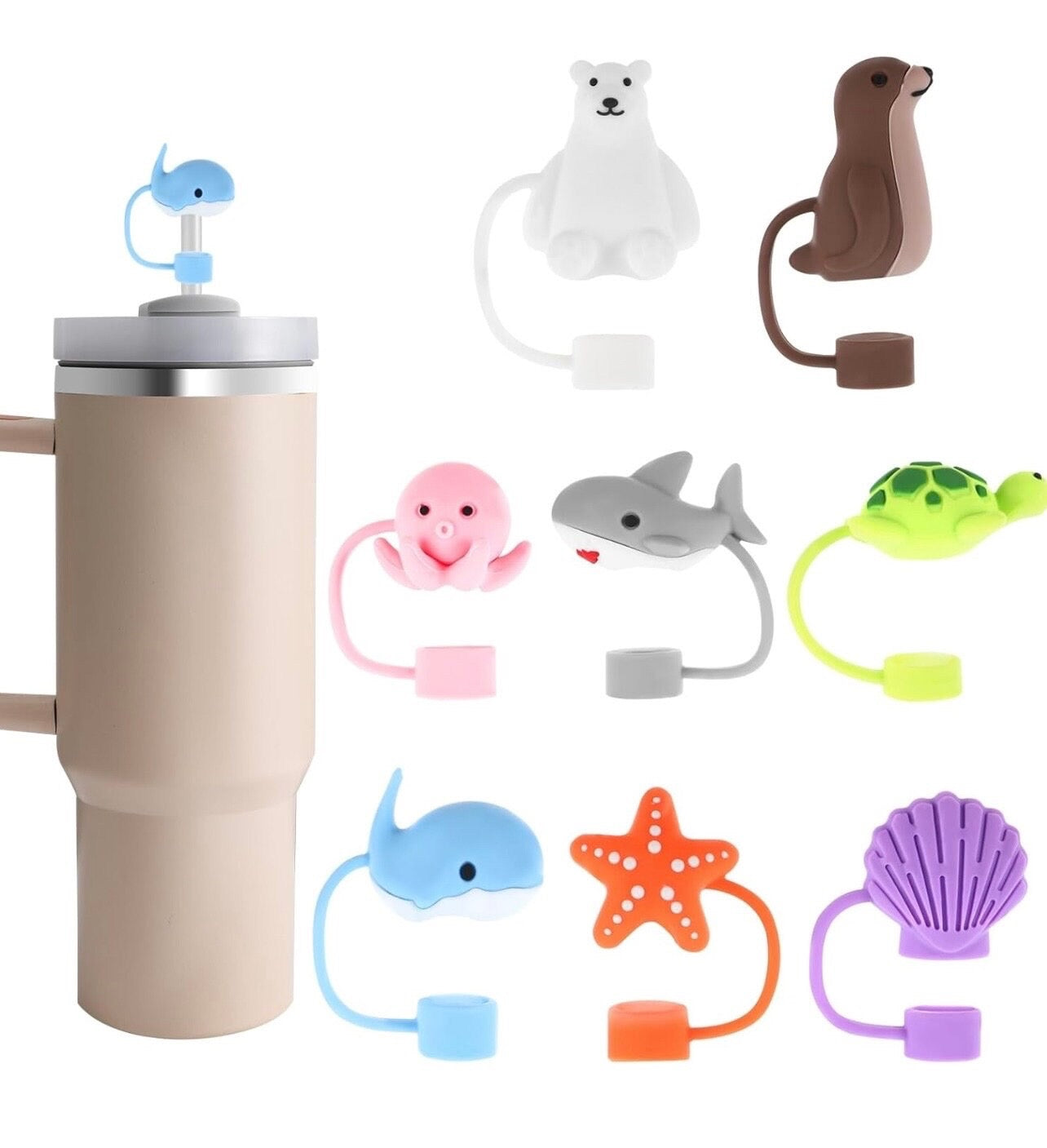 Summer Animal Straw toppers
