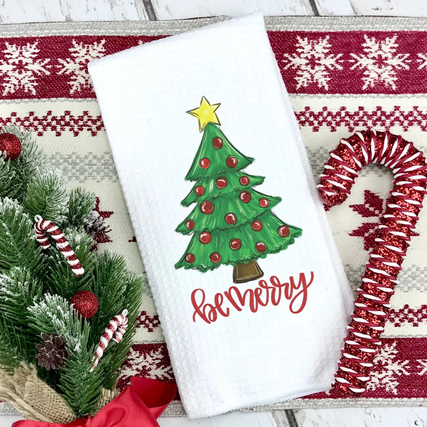 Be Merry Christmas Kitchen Dish Towel