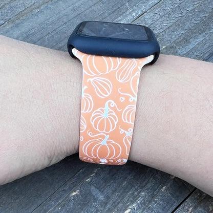Fall Pumpkin Apple Watch Silicone Band