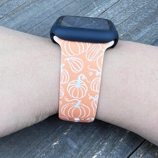 Fall Pumpkin Apple Watch Silicone Band