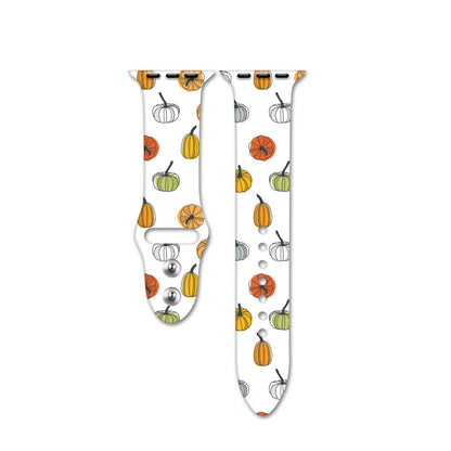 Fall Colorful Pumpkins Apple Watch Silicone Band