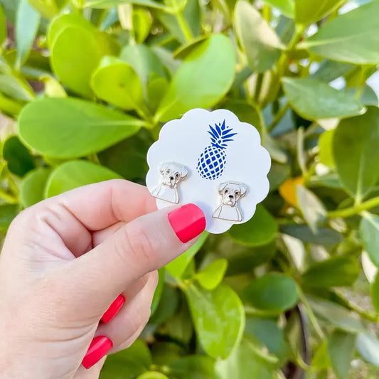 Boxer Enamel Stud Earrings