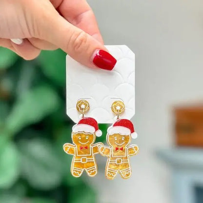 Gingerbread Cookie Dangle Earrings