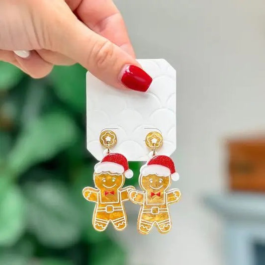 Gingerbread Cookie Dangle Earrings