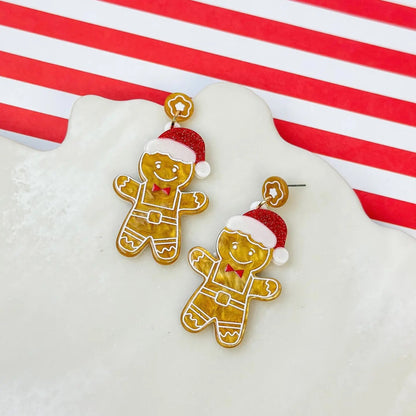 Gingerbread Cookie Dangle Earrings