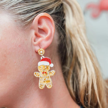 Gingerbread Cookie Dangle Earrings