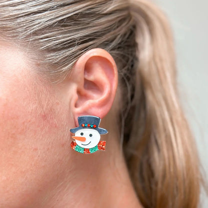 Snowman Stud Earrings