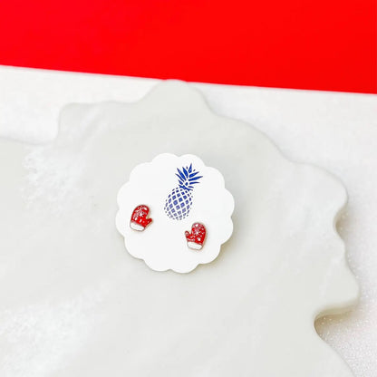 Snowflake Mittens Stud Earrings