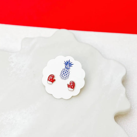 Snowflake Mittens Stud Earrings