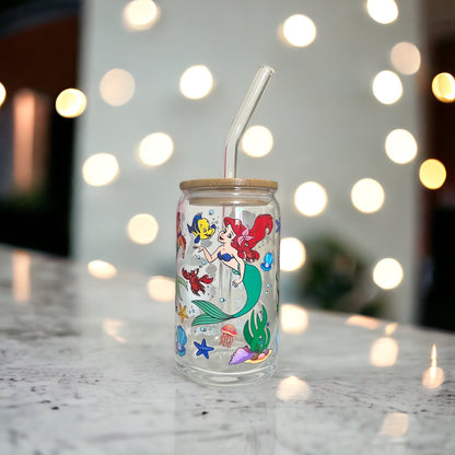 Disney Little Mermaid Glass Cup