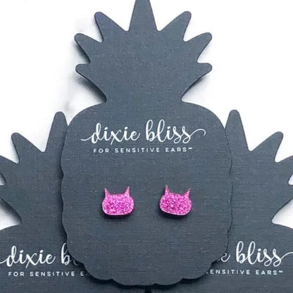 Glitter Cats Halloween stud Earrings