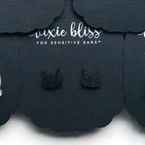 Glitter Cats Halloween stud Earrings