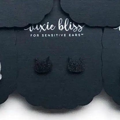 Glitter Cats Halloween stud Earrings