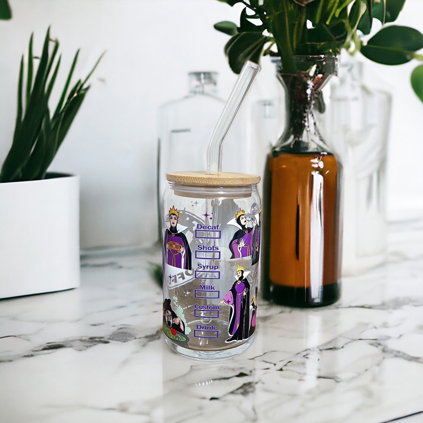 Disney Snow White Evil Queen Glass Cup