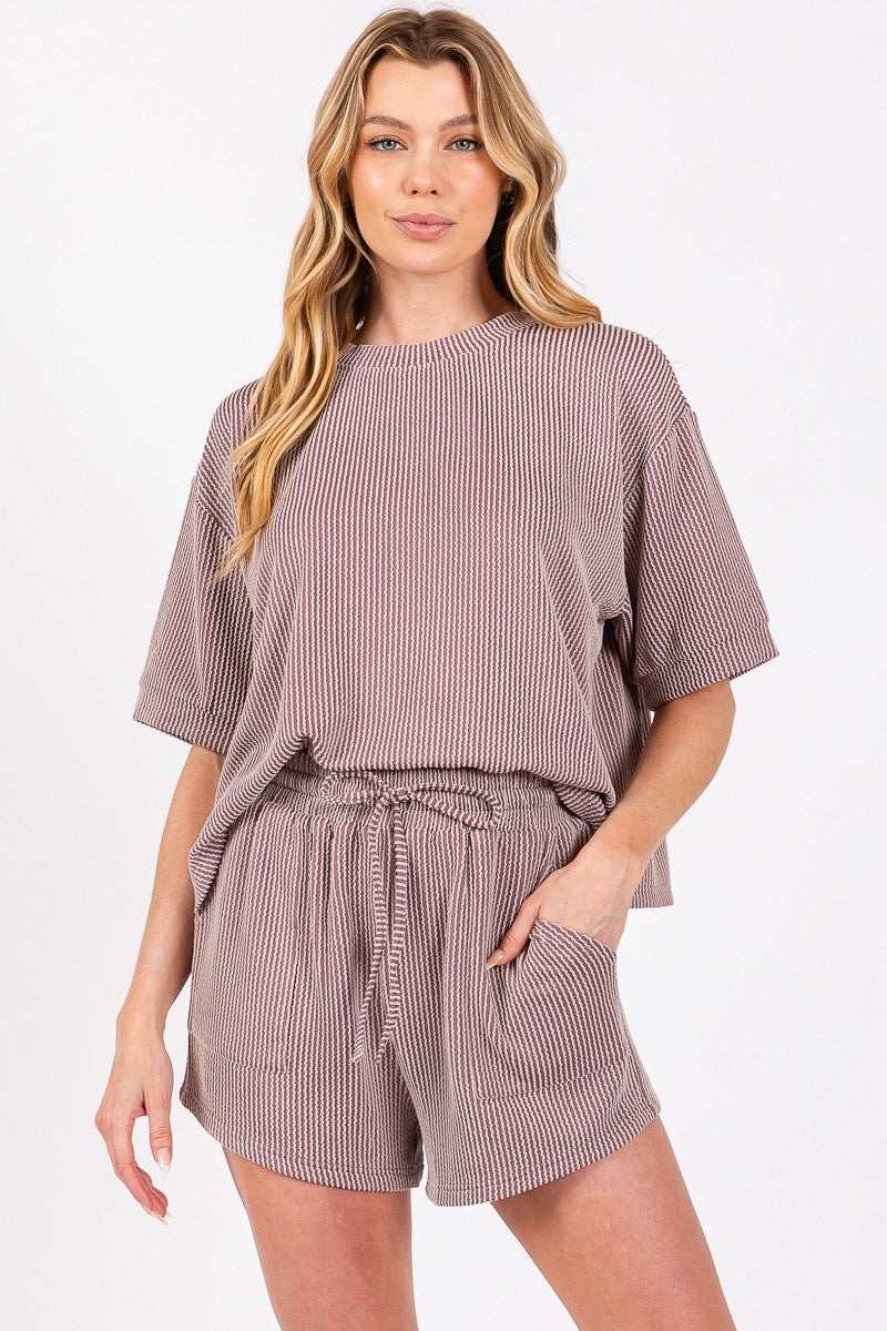 Ribbed Knit Lounge Set
