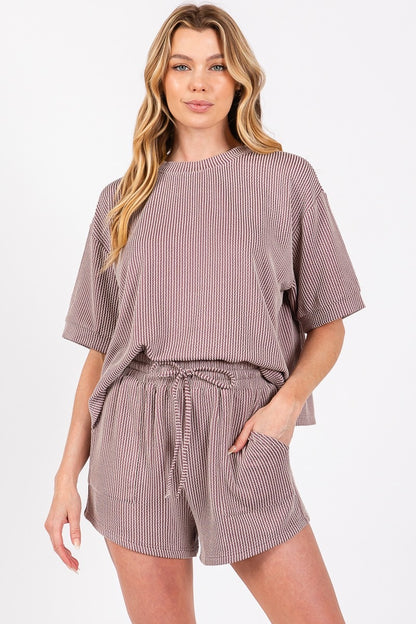 Ribbed Knit Lounge Set