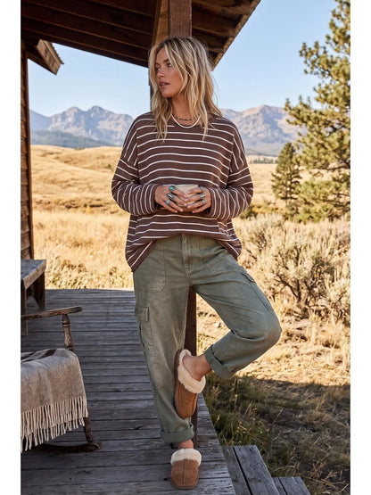 Oversized Lightweight Striped Sweater