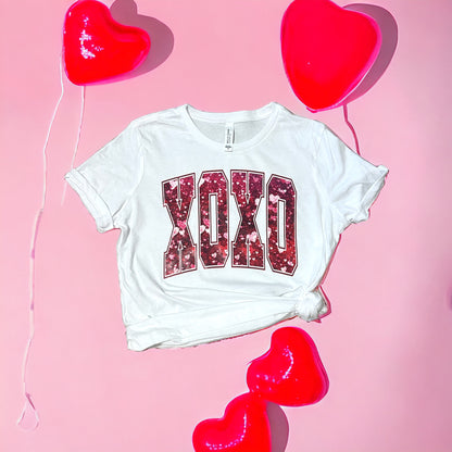 XOXO Sparle White Short Sleeve Shirt
