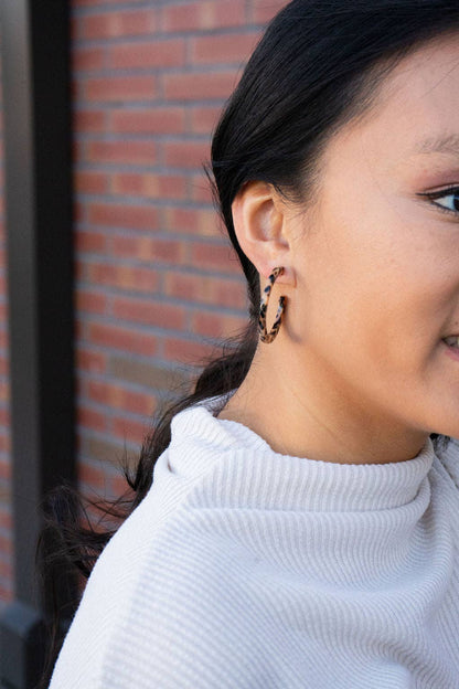 Camy Hoops - Cheetah Earrings