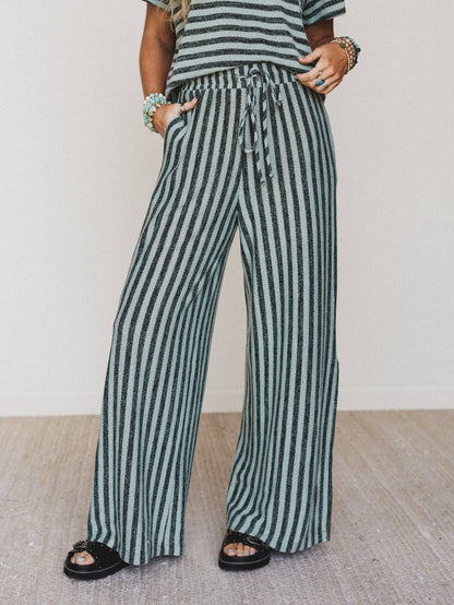 Ibiza Breeze Drawstring Pants - Sage Black