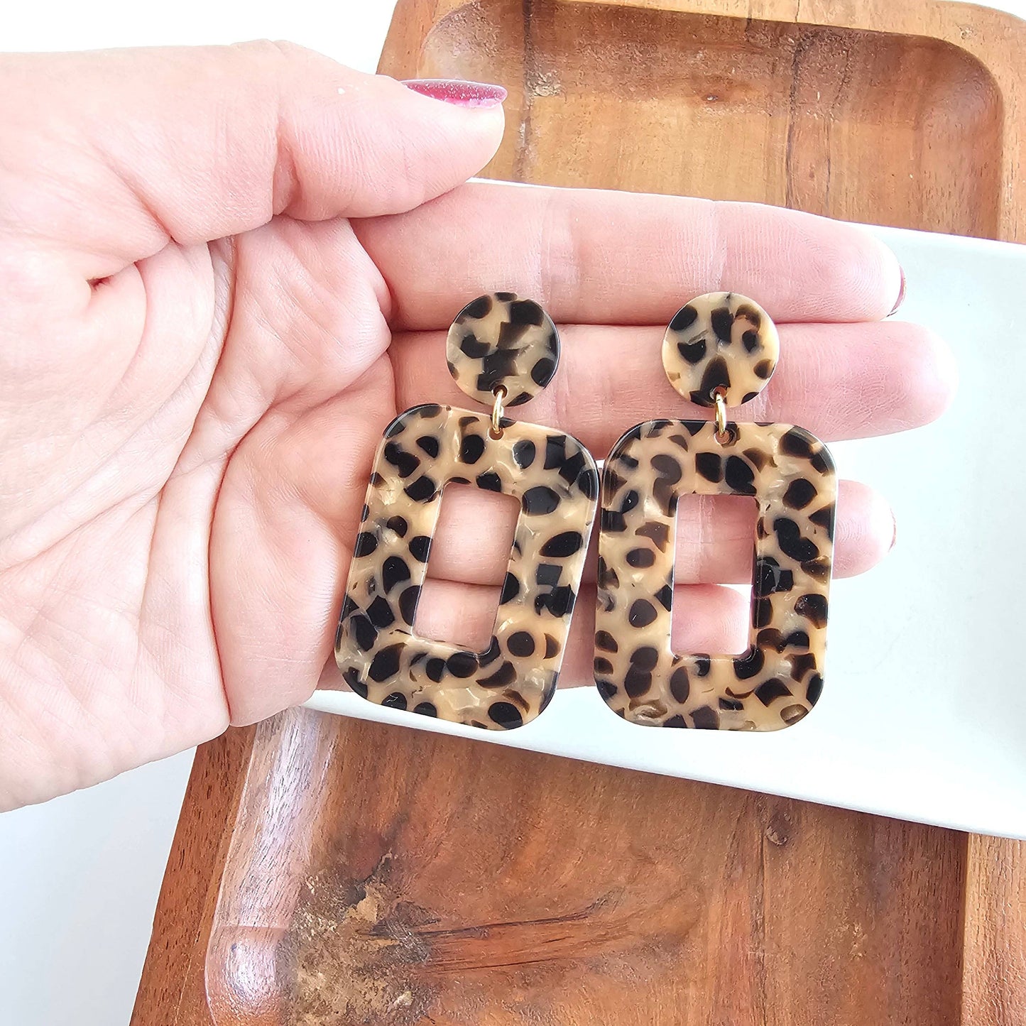 Margot Earrings - Cheetah Dangle Earrings