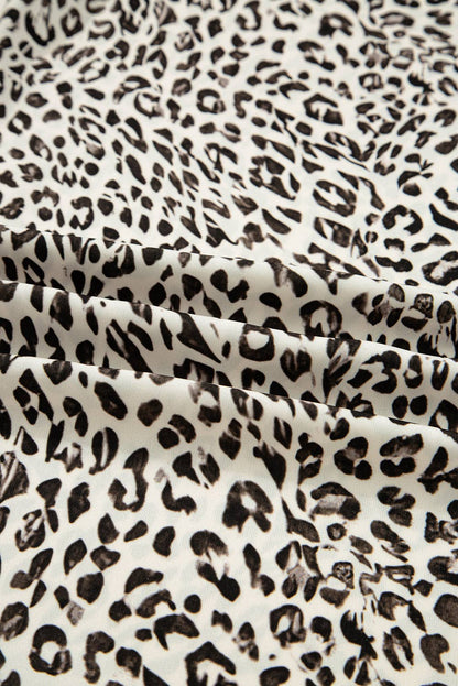 Leopard Drawstring Elastic Waistband Loose Pants