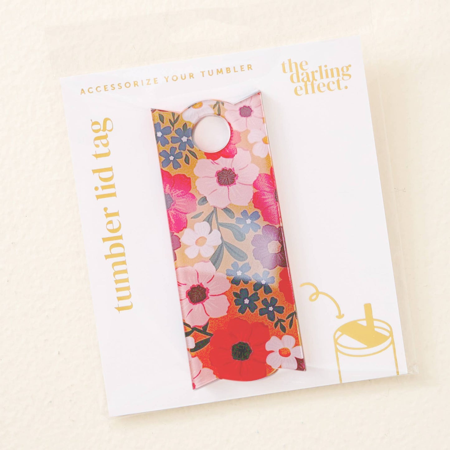 Tumbler Lid Tag-Wild About You Mustard