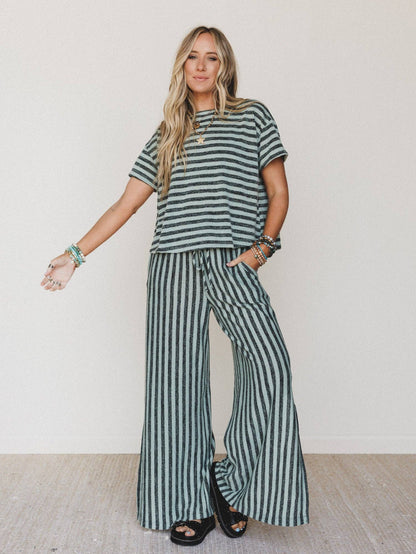Ibiza Breeze Drawstring Pants - Sage Black