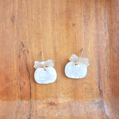 Bow Pumpkin Patch Earrings - Cashmere & Cream // Jewelry, Fall, Halloween