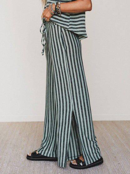 Ibiza Breeze Drawstring Pants - Sage Black