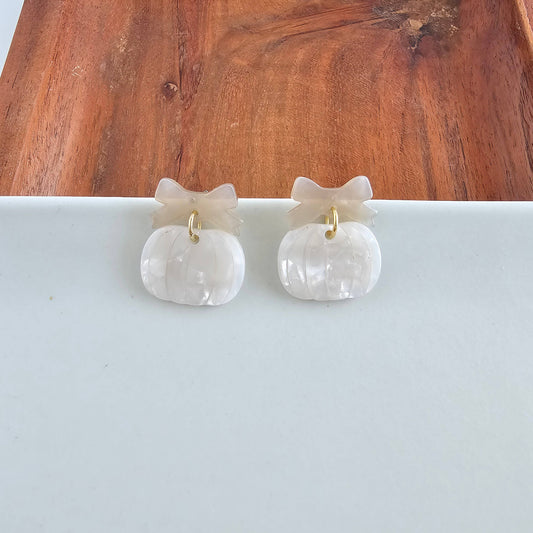 Bow Pumpkin Patch Earrings - Cashmere & Cream // Jewelry, Fall, Halloween