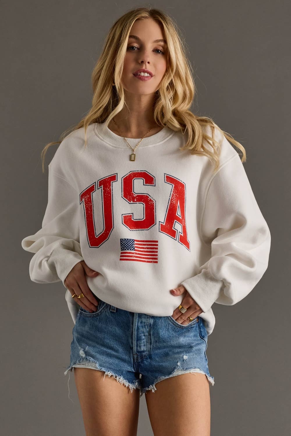 White USA Sweatshirt
