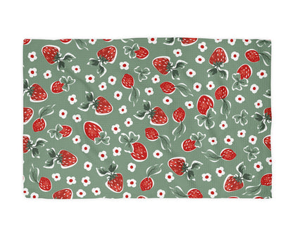 Strawberry Summer Fruit Market Berry Kitchen Towel Waffle