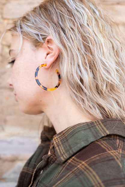 Cameron Hoops - Tortoise // Jewelry, Earrings, Fall