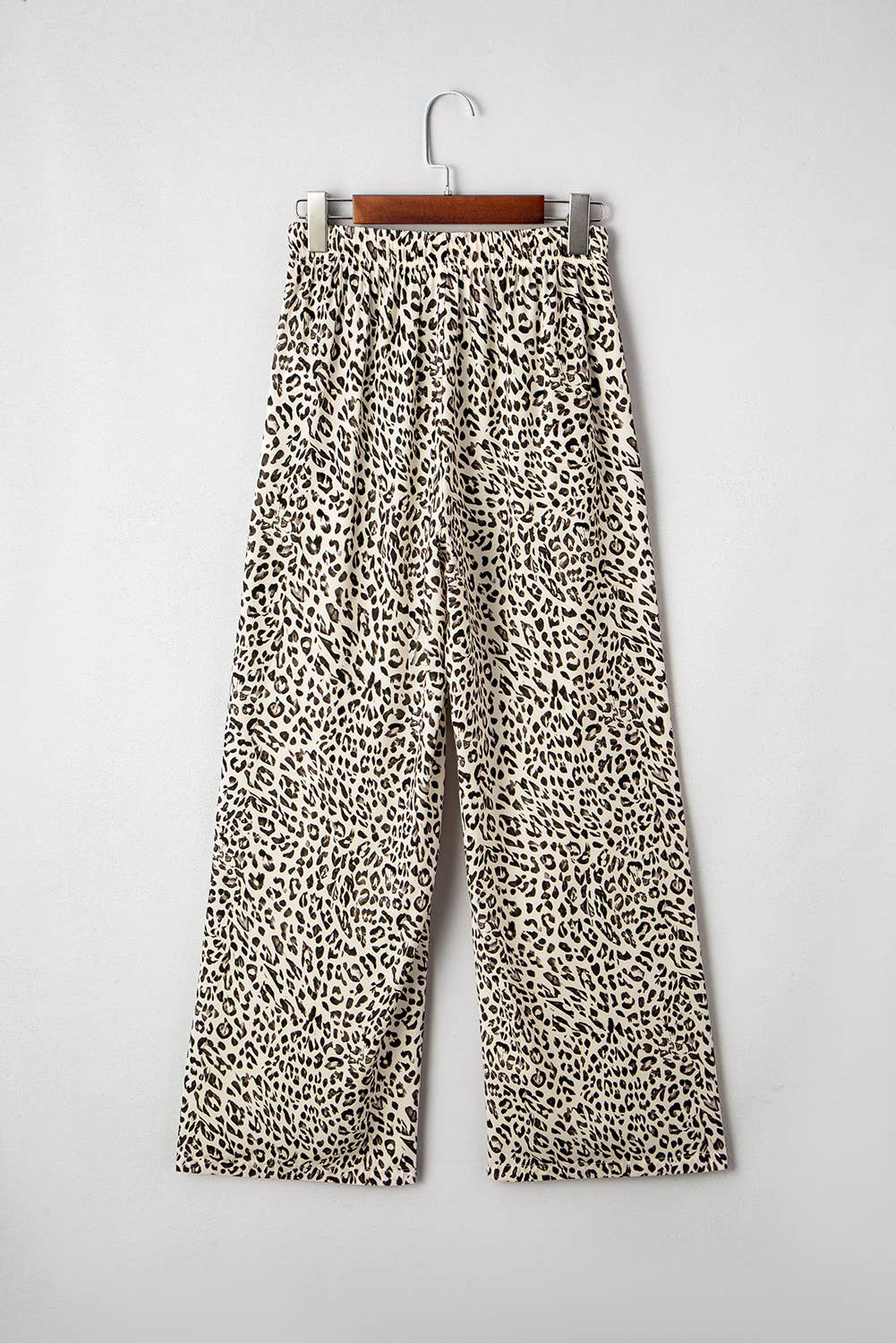Leopard Drawstring Elastic Waistband Loose Pants