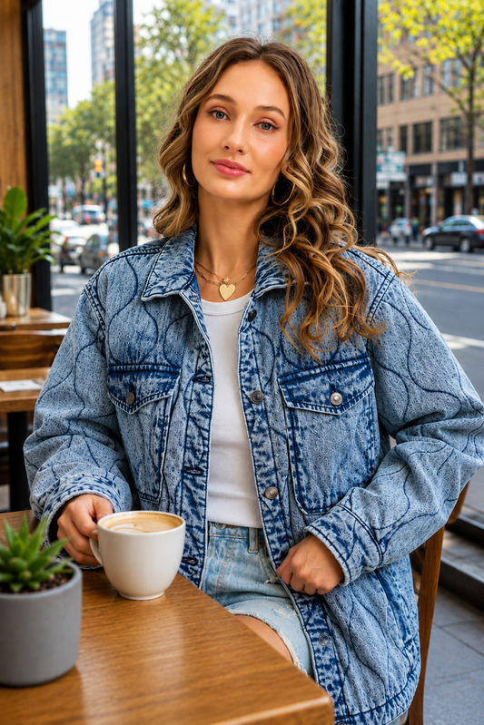 QUILTED DENIM JACKET