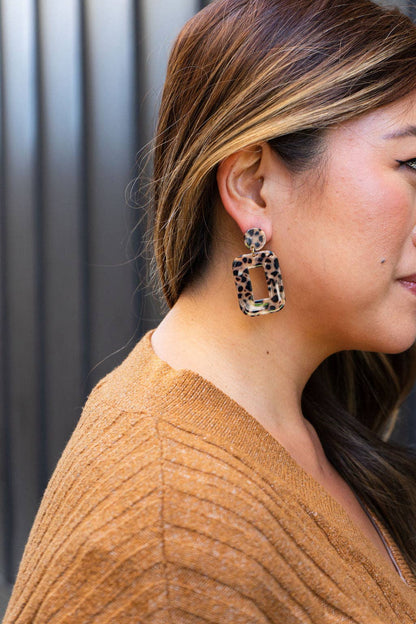 Margot Earrings - Cheetah Dangle Earrings