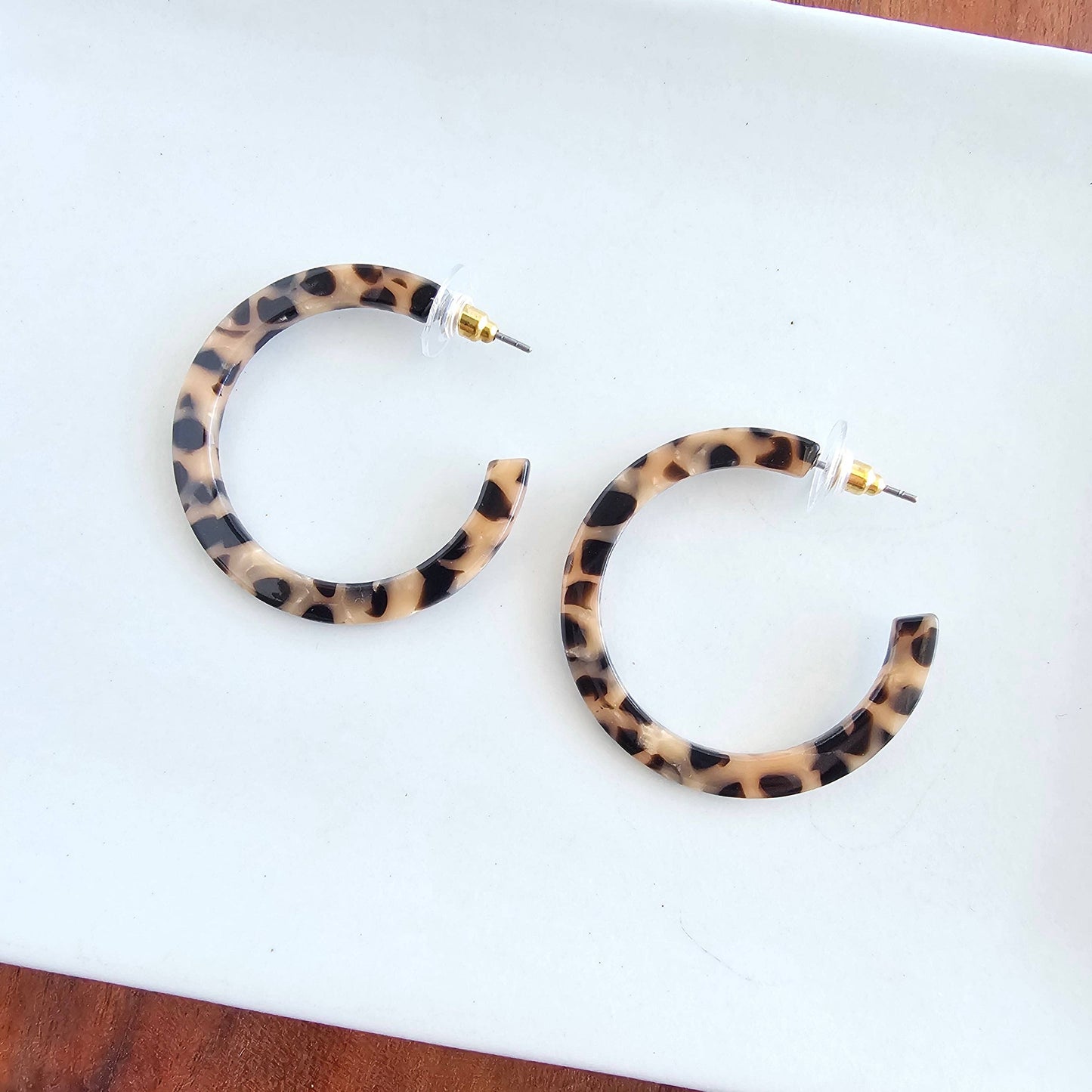 Camy Hoops - Cheetah Earrings
