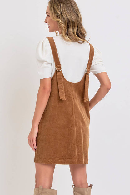 CASUAL OVERALL CORDUROY DRESS