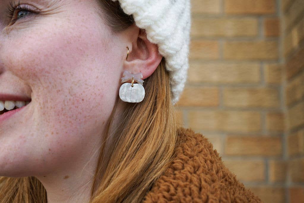 Bow Pumpkin Patch Earrings - Cashmere & Cream // Jewelry, Fall, Halloween