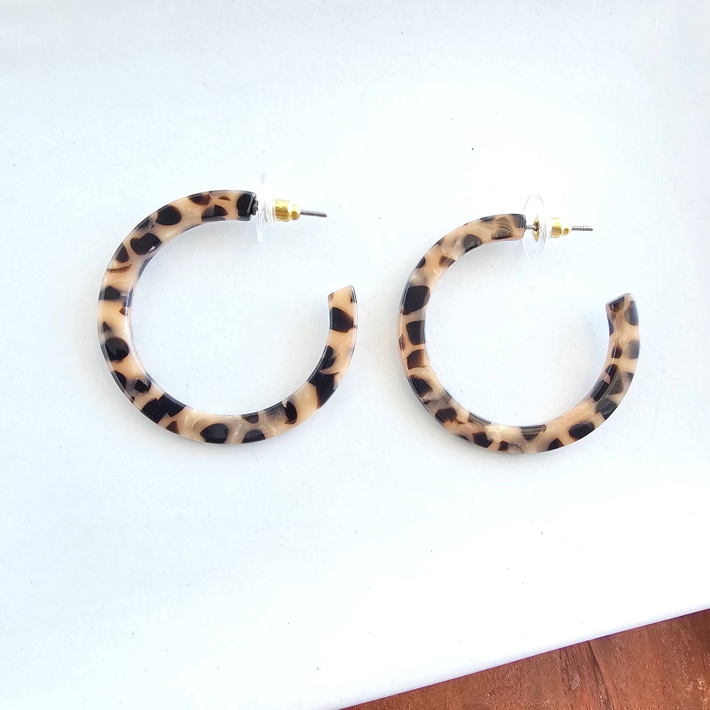 Camy Hoops - Cheetah Earrings