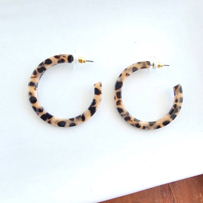 Camy Hoops - Cheetah Earrings